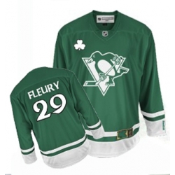 Marc-Andre Fleury Reebok Pittsburgh Penguins Premier Green St Patty's Day NHL Jersey