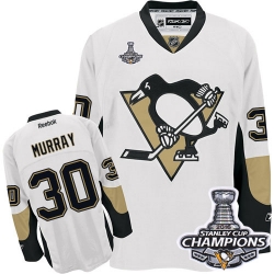 Matt Murray Reebok Pittsburgh Penguins Premier White Away 2016 Stanley Cup Champions NHL Jersey