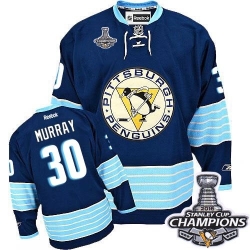 Matt Murray Reebok Pittsburgh Penguins Authentic Navy Blue Third Vintage 2016 Stanley Cup Champions NHL Jersey