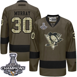 Matt Murray Reebok Pittsburgh Penguins Authentic Green Salute to Service 2016 Stanley Cup Champions NHL Jersey