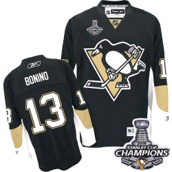 Nick Bonino Reebok Pittsburgh Penguins Premier Black Home 2016 Stanley Cup Champions NHL Jersey