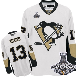 Nick Bonino Reebok Pittsburgh Penguins Premier White Away 2016 Stanley Cup Champions NHL Jersey