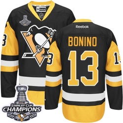 Nick Bonino Reebok Pittsburgh Penguins Premier Gold Black/ Third 2016 Stanley Cup Champions NHL Jersey