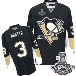 Olli Maatta Reebok Pittsburgh Penguins Authentic Black Home 2016 Stanley Cup Champions NHL Jersey