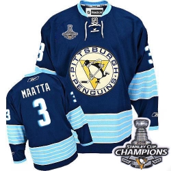 Olli Maatta Reebok Pittsburgh Penguins Authentic Navy Blue Third Vintage 2016 Stanley Cup Champions NHL Jersey