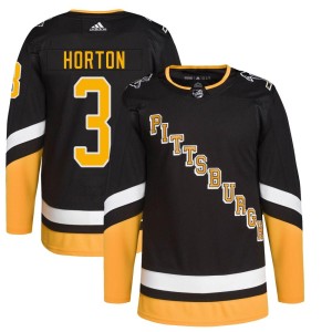 Tim Horton Youth Adidas Pittsburgh Penguins Authentic Black 2021/22 Alternate Primegreen Pro Player Jersey