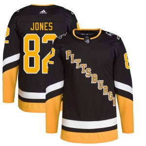 Caleb Jones Youth Adidas Pittsburgh Penguins Authentic Black 2021/22 Alternate Primegreen Pro Player Jersey
