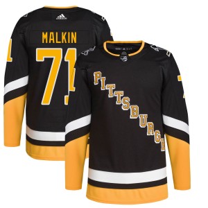 Evgeni Malkin Youth Adidas Pittsburgh Penguins Authentic Black 2021/22 Alternate Primegreen Pro Player Jersey