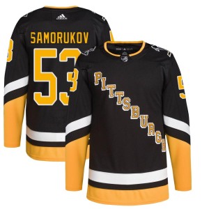 Dmitri Samorukov Youth Adidas Pittsburgh Penguins Authentic Black 2021/22 Alternate Primegreen Pro Player Jersey