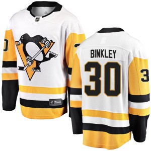 Les Binkley Youth Fanatics Branded Pittsburgh Penguins Breakaway White Away Jersey