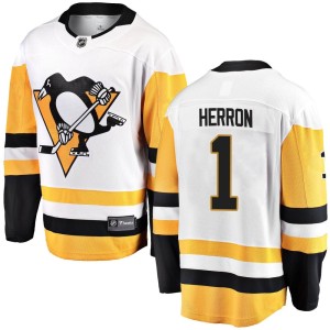 Denis Herron Youth Fanatics Branded Pittsburgh Penguins Breakaway White Away Jersey