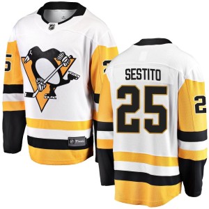 Tom Sestito Youth Fanatics Branded Pittsburgh Penguins Breakaway White Away Jersey