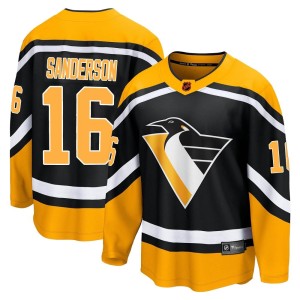 Derek Sanderson Men's Fanatics Branded Pittsburgh Penguins Breakaway Black Special Edition 2.0 Jersey