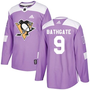 Andy Bathgate Men's Adidas Pittsburgh Penguins Authentic Purple Fights Cancer Practice Jersey