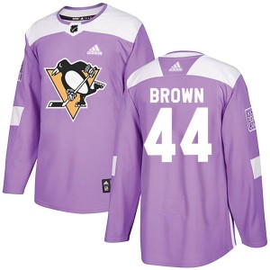 Rob Brown Men's Adidas Pittsburgh Penguins Authentic Purple Fights Cancer Practice Jersey