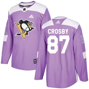 Sidney Crosby Men's Adidas Pittsburgh Penguins Authentic Purple Fights Cancer Practice Jersey