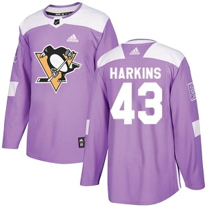 Jansen Harkins Men's Adidas Pittsburgh Penguins Authentic Purple Fights Cancer Practice Jersey