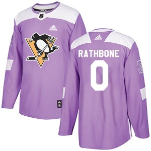 Jack Rathbone Men's Adidas Pittsburgh Penguins Authentic Purple Fights Cancer Practice Jersey