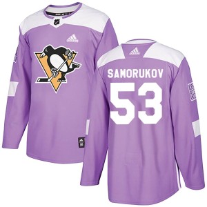 Dmitri Samorukov Men's Adidas Pittsburgh Penguins Authentic Purple Fights Cancer Practice Jersey