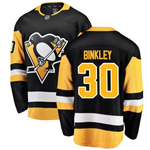 Les Binkley Men's Fanatics Branded Pittsburgh Penguins Breakaway Black Home Jersey