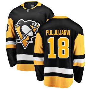 Jesse Puljujarvi Men's Fanatics Branded Pittsburgh Penguins Breakaway Black Home Jersey