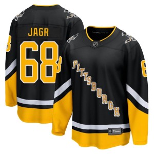 Jaromir Jagr Men's Fanatics Branded Pittsburgh Penguins Premier Black 2021/22 Alternate Breakaway Player Jersey