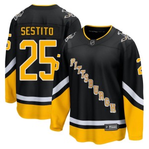 Tom Sestito Men's Fanatics Branded Pittsburgh Penguins Premier Black 2021/22 Alternate Breakaway Player Jersey