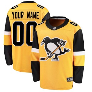 Custom Youth Fanatics Branded Pittsburgh Penguins Breakaway Gold Custom Alternate Jersey