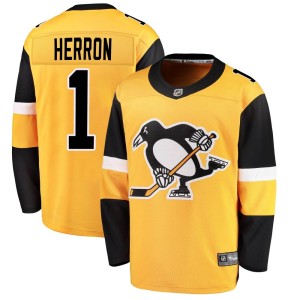 Denis Herron Youth Fanatics Branded Pittsburgh Penguins Breakaway Gold Alternate Jersey