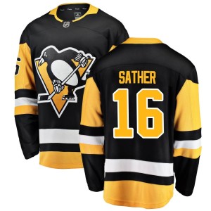 Glen Sather Youth Fanatics Branded Pittsburgh Penguins Breakaway Black Home Jersey