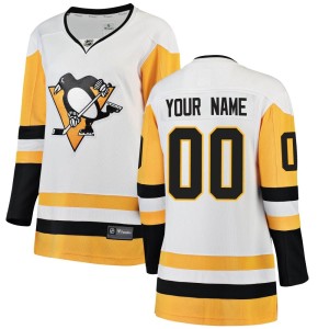 Custom Women's Fanatics Branded Pittsburgh Penguins Breakaway White Custom Away Jersey