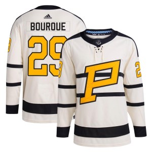 Phil Bourque Men's Adidas Pittsburgh Penguins Authentic Cream 2023 Winter Classic Jersey