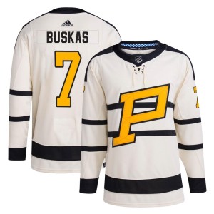 Rod Buskas Men's Adidas Pittsburgh Penguins Authentic Cream 2023 Winter Classic Jersey