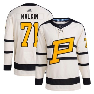Evgeni Malkin Men's Adidas Pittsburgh Penguins Authentic Cream 2023 Winter Classic Jersey