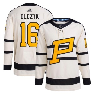 Ed Olczyk Men's Adidas Pittsburgh Penguins Authentic Cream 2023 Winter Classic Jersey
