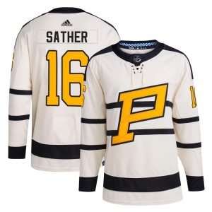 Glen Sather Men's Adidas Pittsburgh Penguins Authentic Cream 2023 Winter Classic Jersey