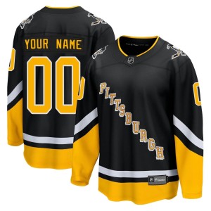 Custom Youth Fanatics Branded Pittsburgh Penguins Premier Black Custom 2021/22 Alternate Breakaway Player Jersey
