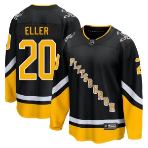 Lars Eller Youth Fanatics Branded Pittsburgh Penguins Premier Black 2021/22 Alternate Breakaway Player Jersey