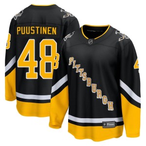 Valtteri Puustinen Youth Fanatics Branded Pittsburgh Penguins Premier Black 2021/22 Alternate Breakaway Player Jersey