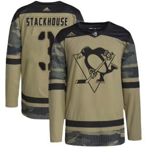 Ron Stackhouse Men's Adidas Pittsburgh Penguins Authentic Camo Military Appreciation Practice Jersey