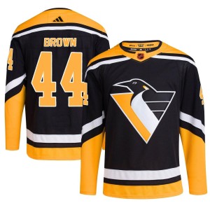 Rob Brown Men's Adidas Pittsburgh Penguins Authentic Black Reverse Retro 2.0 Jersey