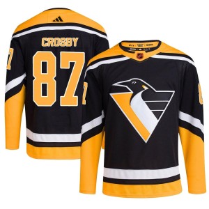 Sidney Crosby Men's Adidas Pittsburgh Penguins Authentic Black Reverse Retro 2.0 Jersey