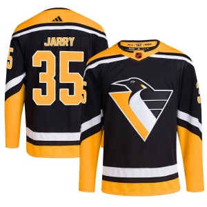 Tristan Jarry Men's Adidas Pittsburgh Penguins Authentic Black Reverse Retro 2.0 Jersey