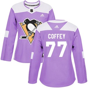 Paul Coffey Women's Adidas Pittsburgh Penguins Authentic Purple Fights Cancer Practice Jersey