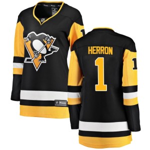 Denis Herron Women's Fanatics Branded Pittsburgh Penguins Breakaway Black Home Jersey