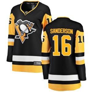 Derek Sanderson Women's Fanatics Branded Pittsburgh Penguins Breakaway Black Home Jersey