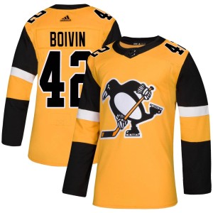 Leo Boivin Men's Adidas Pittsburgh Penguins Authentic Gold Alternate Jersey