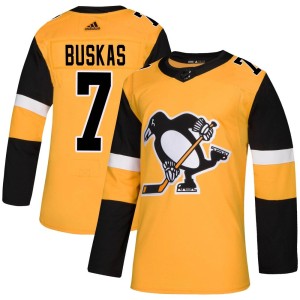 Rod Buskas Men's Adidas Pittsburgh Penguins Authentic Gold Alternate Jersey