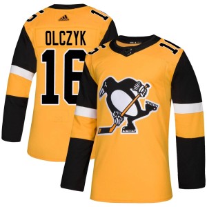 Ed Olczyk Men's Adidas Pittsburgh Penguins Authentic Gold Alternate Jersey