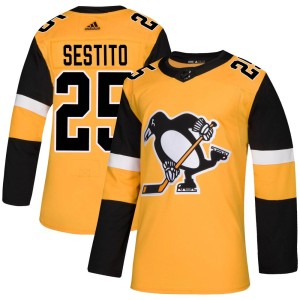 Tom Sestito Men's Adidas Pittsburgh Penguins Authentic Gold Alternate Jersey